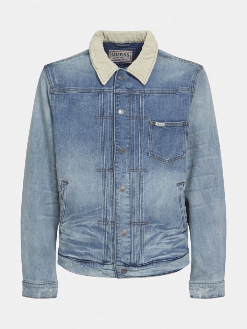 Guess Veste En Jean Coupe Décontractée Bleu