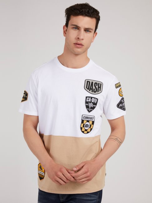 Tee Shirt Patch Guess Blanc Multi