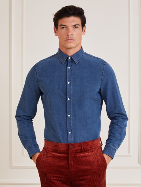 Chemise En Jean Coupe Slim Bleu Guess Marciano
