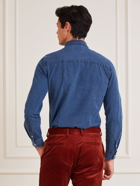 Chemise En Jean Coupe Slim Bleu Guess Marciano