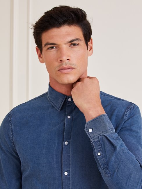 Chemise En Jean Coupe Slim Bleu Guess Marciano