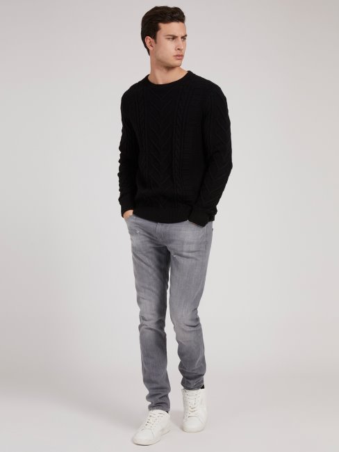 Pull Torsadé Noir Guess