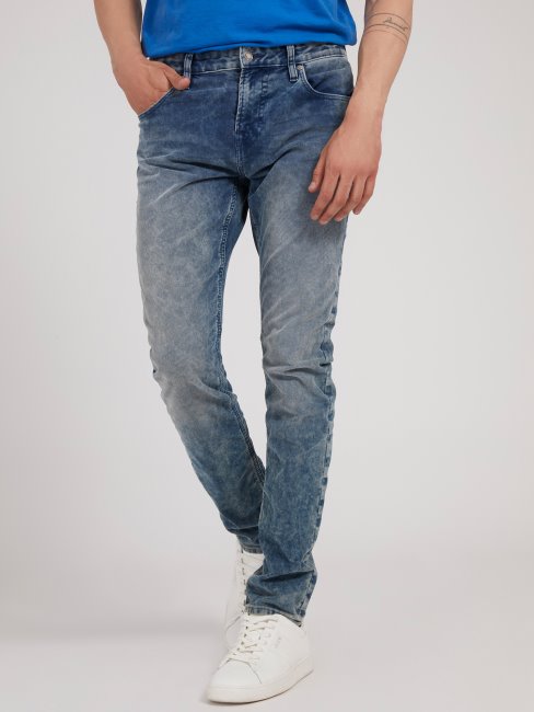 Guess Pantalon En Denim Coupé Super Skinny Bleu