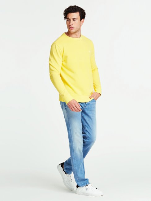 Sweat Coton Jaune Guess