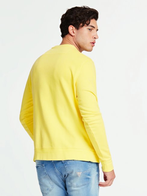 Sweat Coton Jaune Guess