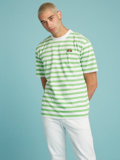 Tee Shirt Guess Vert Multi Rayures