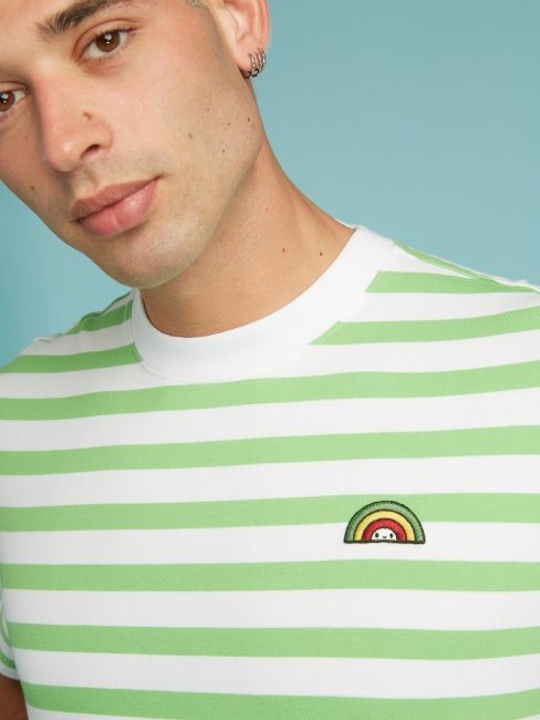 Tee Shirt Guess Vert Multi Rayures