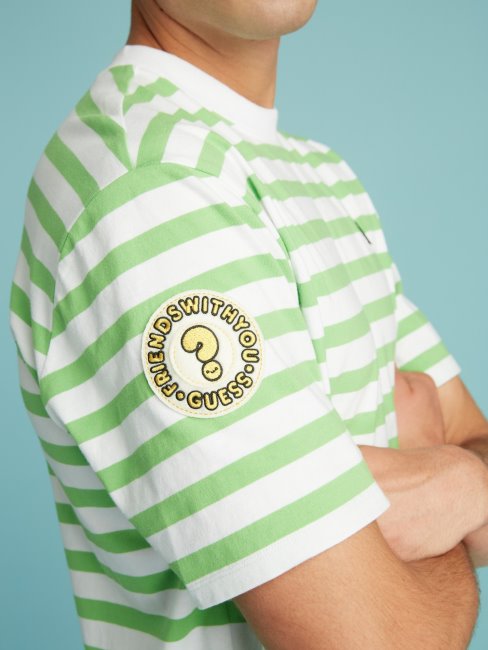 Tee Shirt Guess Vert Multi Rayures
