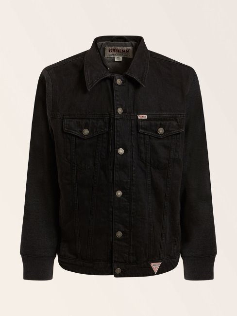 Veste En Jean Slim Doublée Polaire Noir Guess