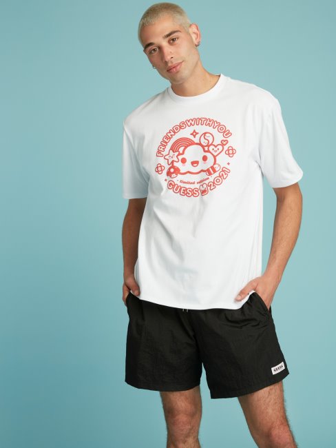 T-shirt Imprimé Guess Blanc