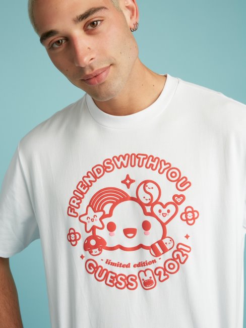 T-shirt Imprimé Guess Blanc