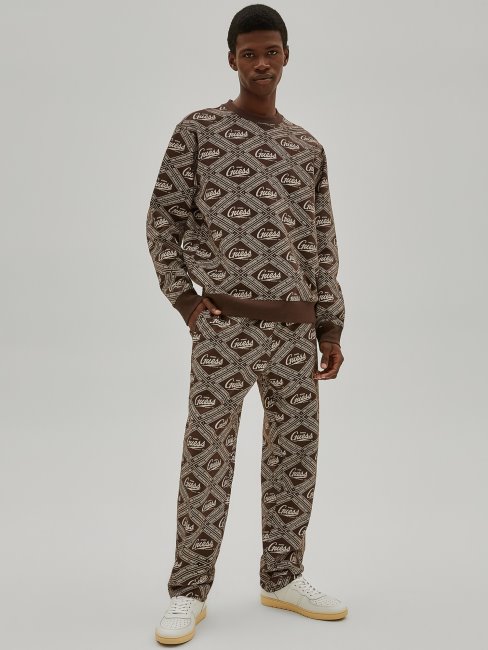 Pantalon De Survêtement à Logo All Over Guess Marron Multi