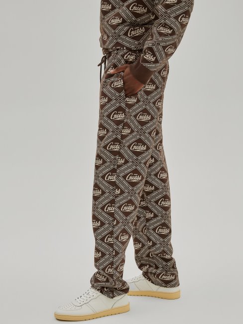 Pantalon De Survêtement à Logo All Over Guess Marron Multi