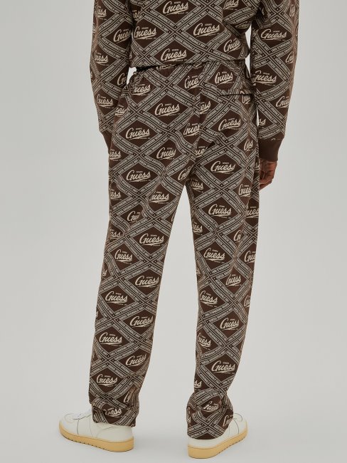 Pantalon De Survêtement à Logo All Over Guess Marron Multi