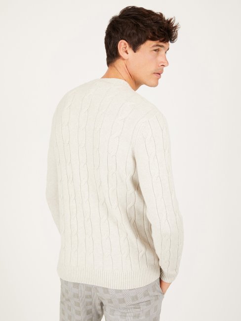 Pull Torsadé Gris Guess