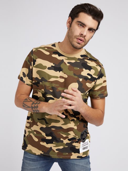 T-shirt Imprimé Camouflage Guess