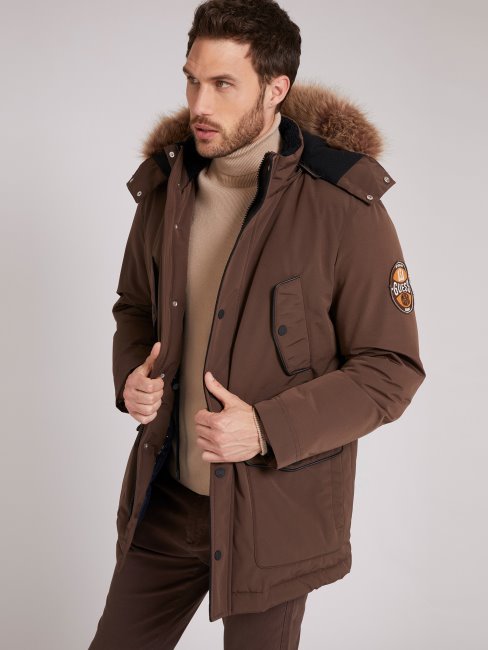 Doudoune Matelassée à Capuche Guess Marron