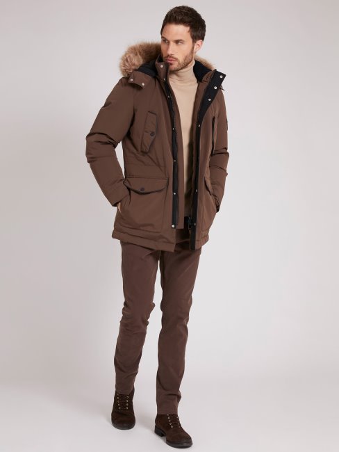 Doudoune Matelassée à Capuche Guess Marron