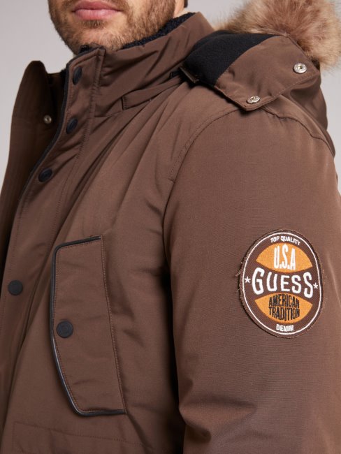 Doudoune Matelassée à Capuche Guess Marron