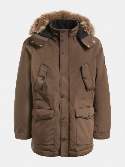 Doudoune Matelassée à Capuche Guess Marron