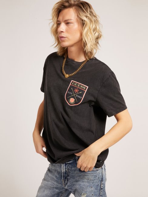 T-shirt Noir Multi Patchs Guess