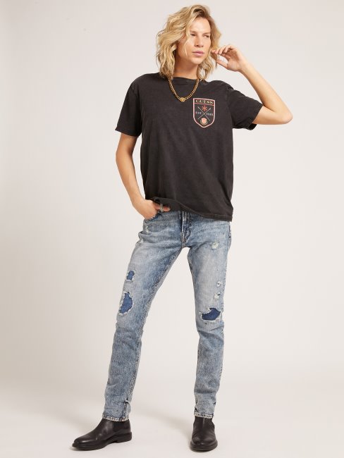 T-shirt Noir Multi Patchs Guess