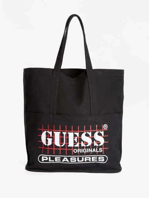 Guess Sac En Toile à Logo Noir