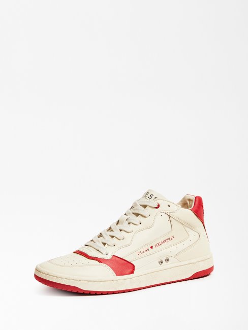 Sneaker Rouge Multi Pesaro En Cuir Véritable Guess