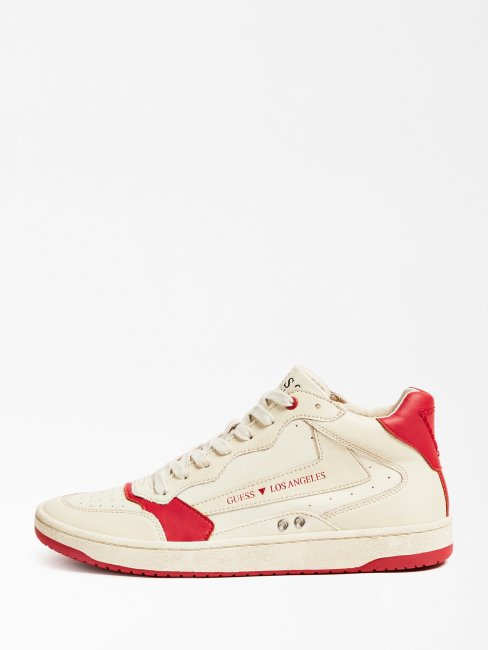 Sneaker Rouge Multi Pesaro En Cuir Véritable Guess