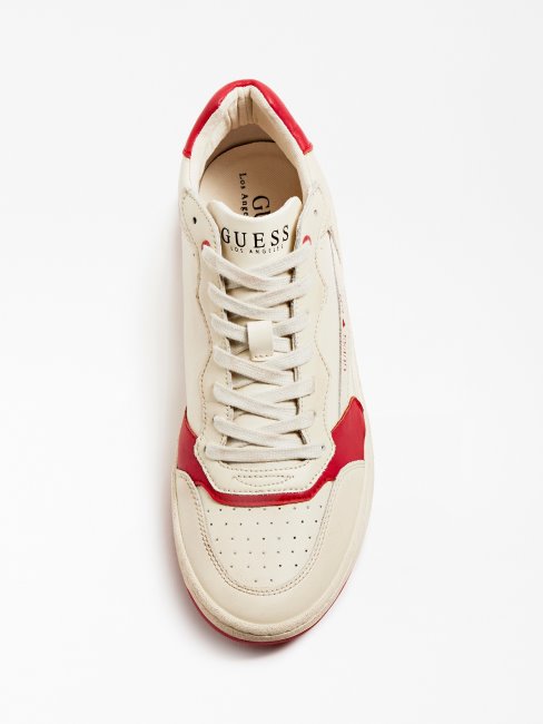 Sneaker Rouge Multi Pesaro En Cuir Véritable Guess