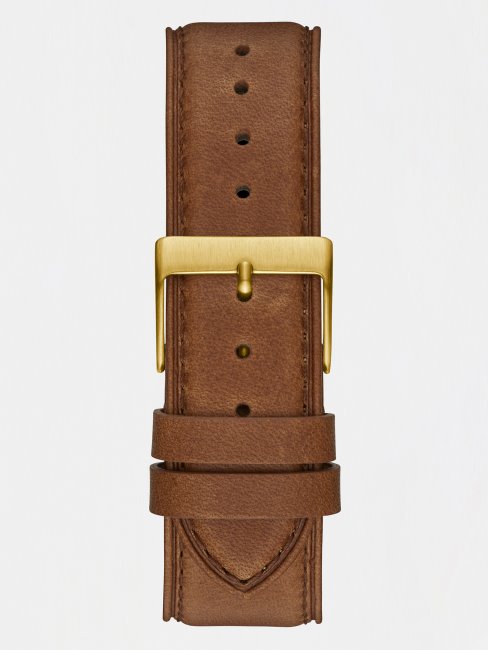 Montre Analogique En Cuir Noir Guess