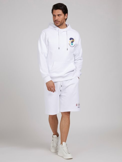 Sweat à Capuche Logo Guess Blanc