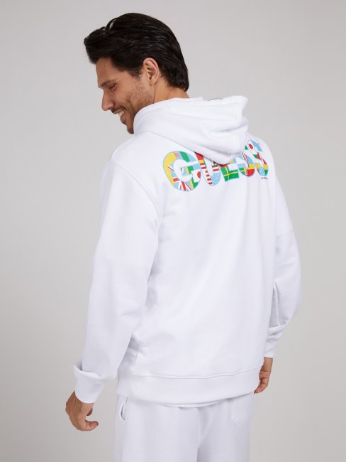 Sweat à Capuche Logo Guess Blanc