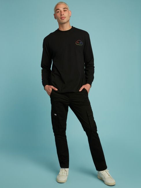 T-shirt Noir Imprimé Guess