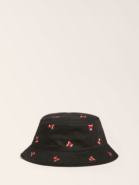 Guess Chapeau Noir Imprimé All-over