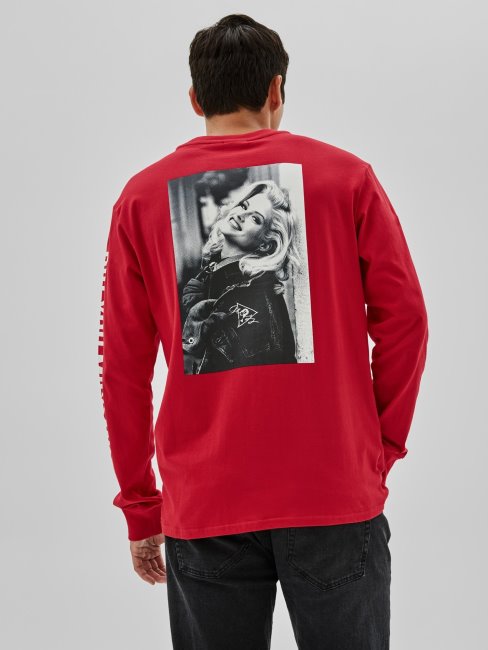 Sweat Guess à Imprimé Arrière Bordeaux