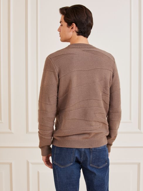 Guess Marciano Pull En Laine Mélangée Marron