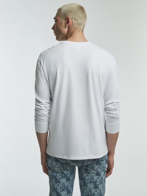 T-shirt Imprimé Placé Guess Blanc