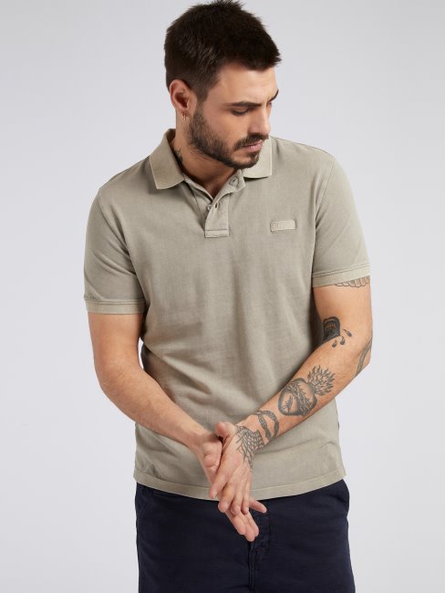 Polo Guess Avec Logo Sur Le Devant Gris