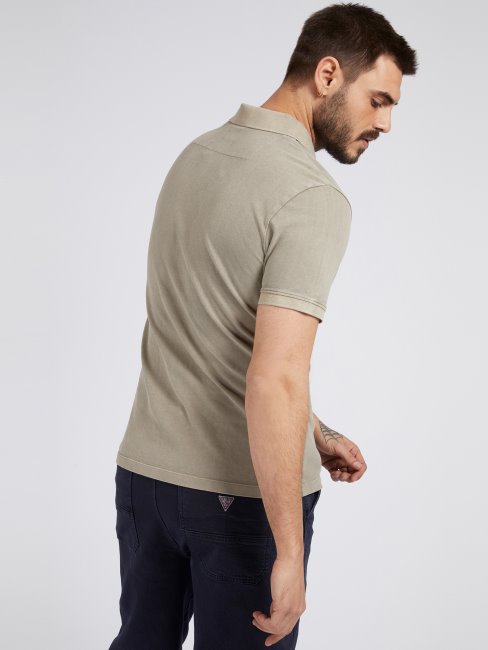 Polo Guess Avec Logo Sur Le Devant Gris