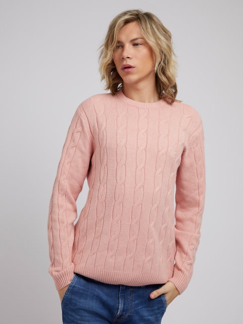 Pull Torsadé Orange Guess