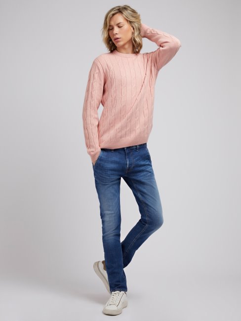 Pull Torsadé Orange Guess