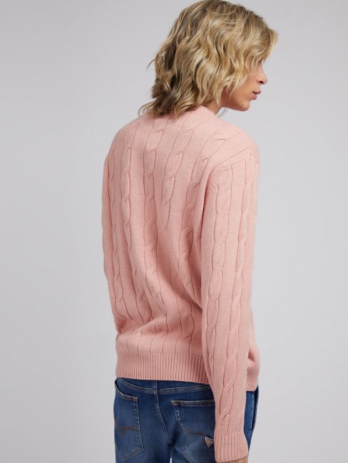 Pull Torsadé Orange Guess