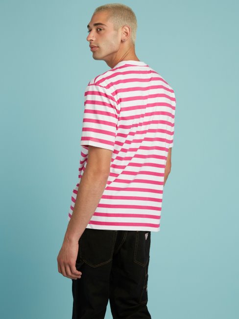 Tee Shirt Guess Rose à Rayures