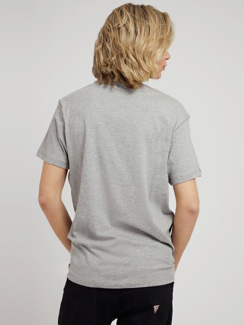 T-shirt Gris à Imprimé Devant