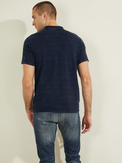 Polo Bleu Triangle Logo Guess