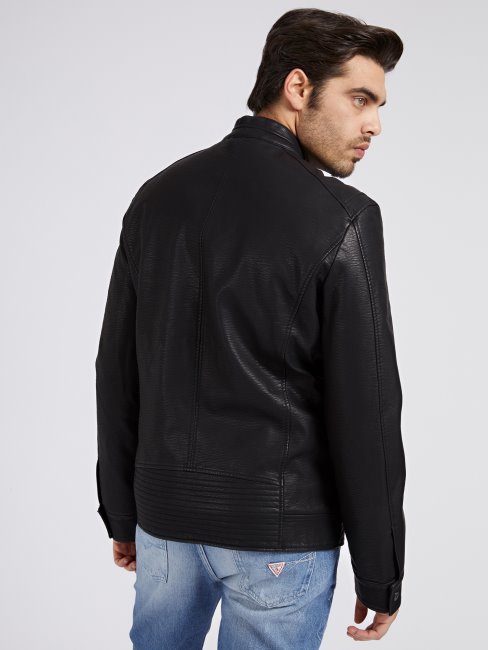 Guess Veste De Motard En Similicuir Noir