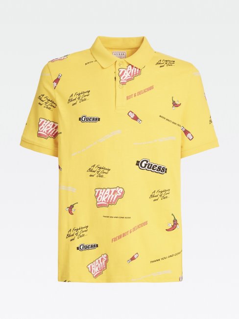 Polo Imprimé Sur L'ensemble Guess Multi Jaune