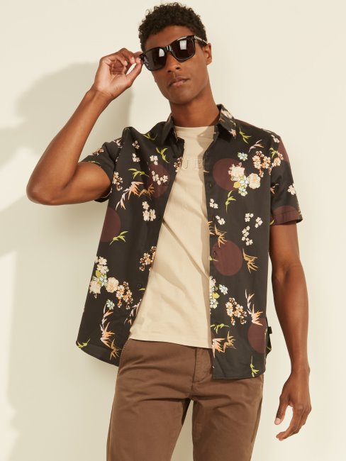 Chemise Noire Multi Imprimés Guess