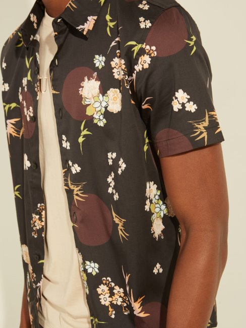 Chemise Noire Multi Imprimés Guess